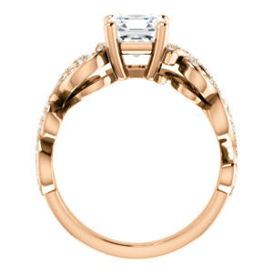 Cubic Zirconia Engagement Ring- The Carla (Customizable Asscher Cut Split-Band Curves)