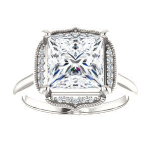 Cubic Zirconia Engagement Ring- The Charleze Isabella (Customizable Princess Cut)