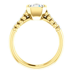 Cubic Zirconia Engagement Ring- The Rafaella (Customizable Bezel-set Asscher Cut Design with Round Bezel Accented Split Band)
