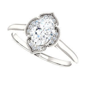 Cubic Zirconia Engagement Ring- The Charleze Isabella (Customizable Oval Cut)