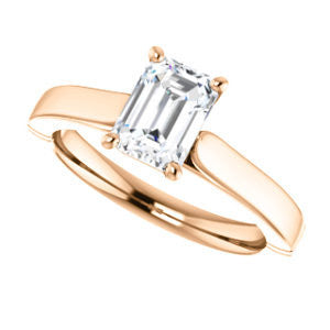 CZ Wedding Set, featuring The Kaela engagement ring (Customizable Emerald Cut Solitaire with Stackable Band)