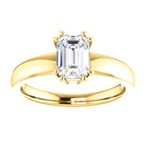 Cubic Zirconia Engagement Ring- The Reba (Customizable 8-pronged Radiant Cut Solitaire with Wide Band)