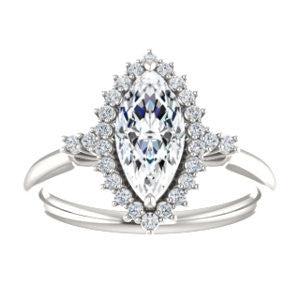 Cubic Zirconia Engagement Ring- The Amy Kiara (Customizable Marquise Cut)
