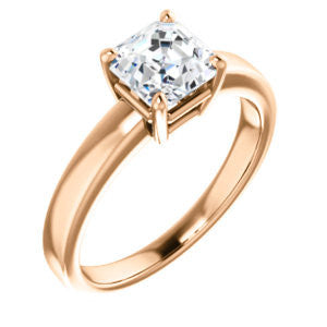 Cubic Zirconia Engagement Ring- The Myaka (Customizable Asscher Cut Solitaire with Medium Band)