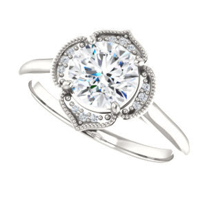 Cubic Zirconia Engagement Ring- The Charleze Isabella (Customizable Round Cut)