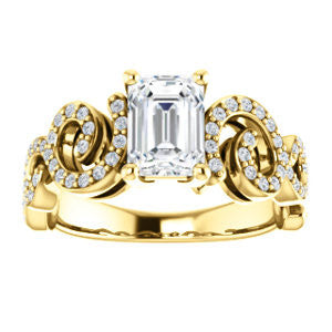 CZ Wedding Set, featuring The Carla engagement ring (Customizable Radiant Cut Split-Band Curves)