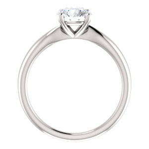 Cubic Zirconia Engagement Ring- The Nyah (Customizable Round Cut Solitaire with Tapered Bevel Band)
