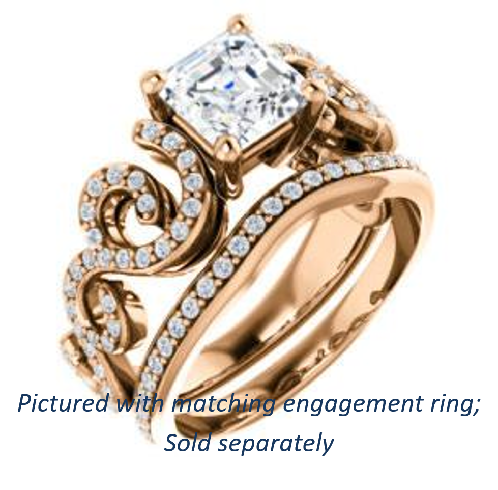 Cubic Zirconia Engagement Ring- The Carla (Customizable Asscher Cut Split-Band Curves)