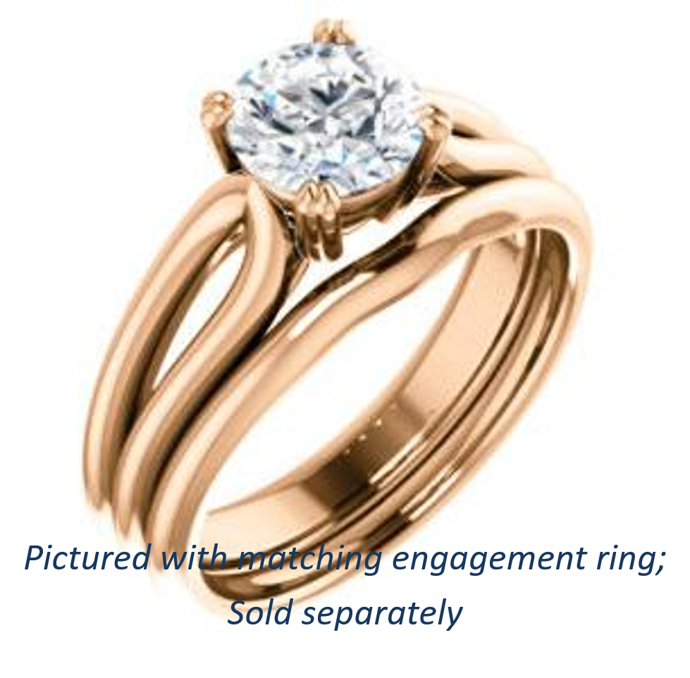 Cubic Zirconia Engagement Ring- The Jan (Customizable Round Cut Thick-Split Band Solitaire)