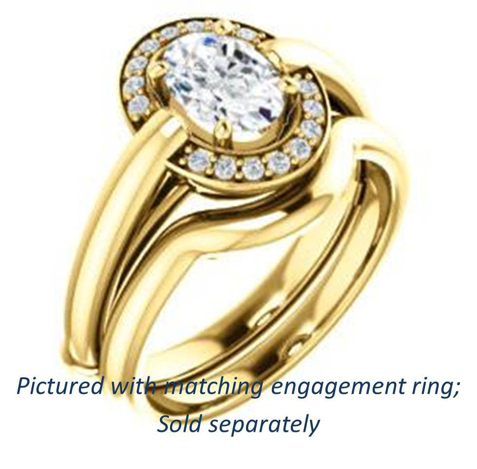 Cubic Zirconia Engagement Ring- The Kady (Customizable Cathedral-set Oval Cut with Semi-Halo)