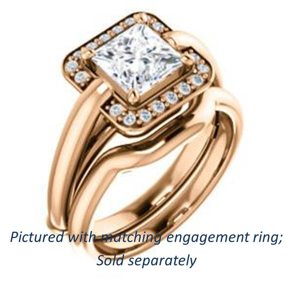 Cubic Zirconia Engagement Ring- The Kady (Customizable Cathedral-set Princess Cut with Semi-Halo)