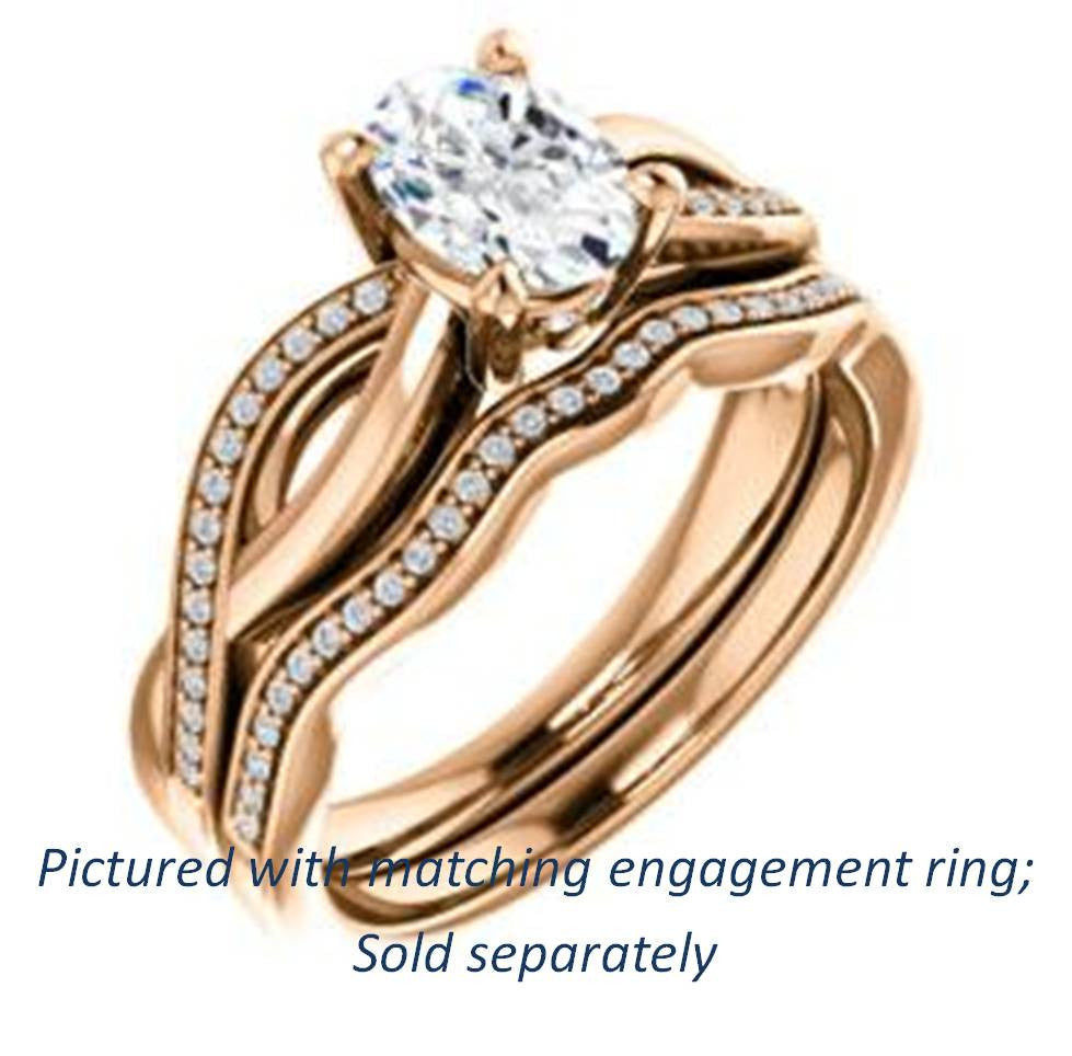 Oval Cut Ring with Twisting Split Pavé Band & Underhalo Accents – Cubic ...