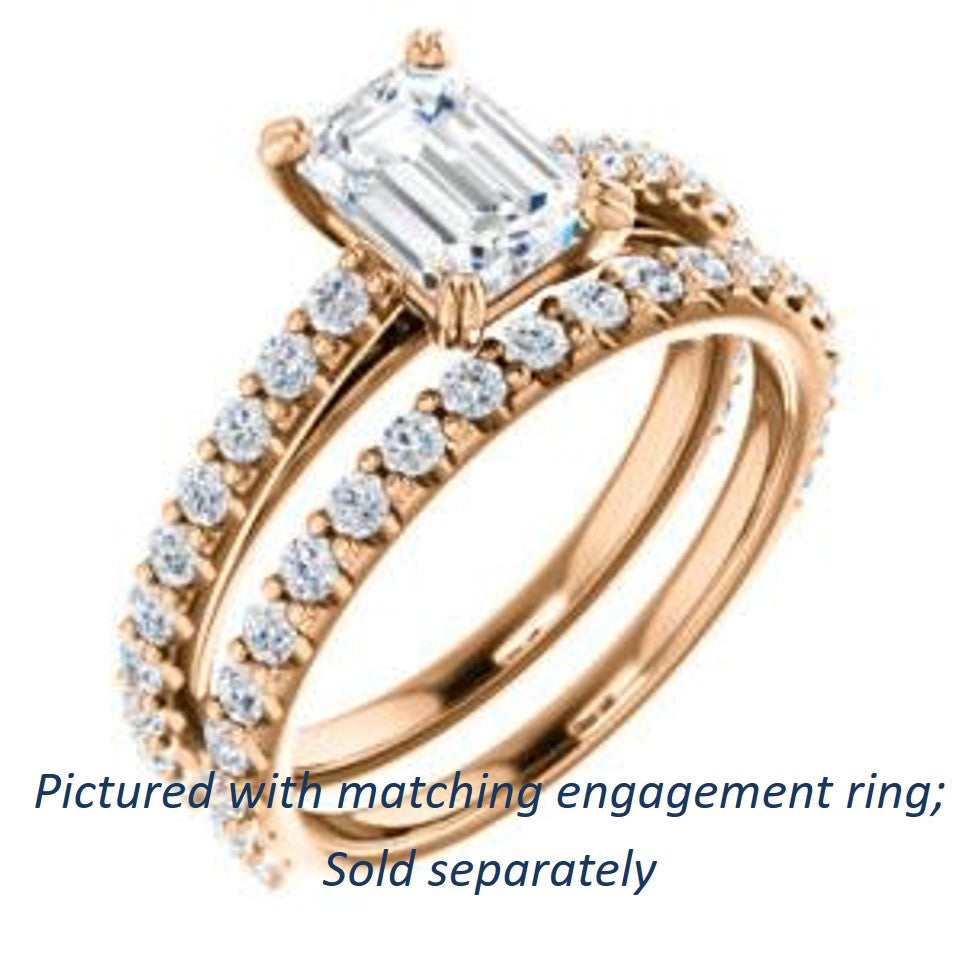 Cubic Zirconia Engagement Ring- The Marianne (Customizable Cathedral-set Radiant Cut Style with Thin Pavé Band)