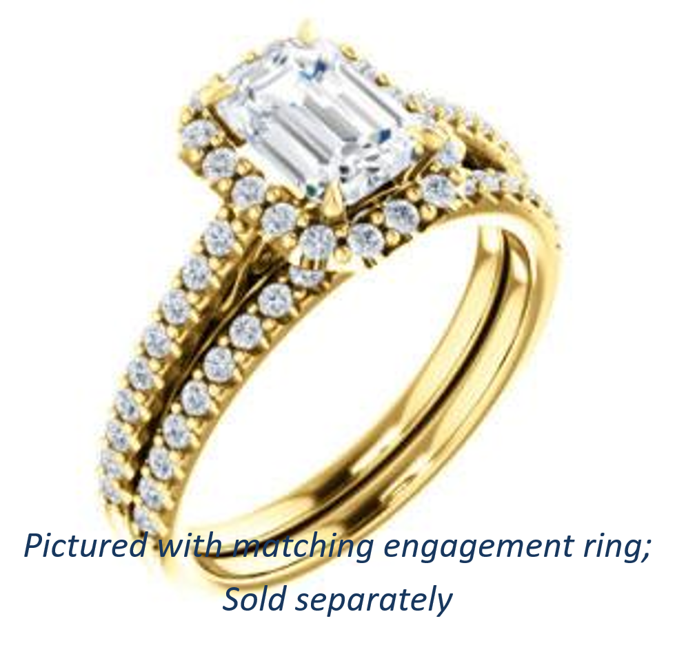 Cubic Zirconia Engagement Ring- The Sunshine (Customizable Radiant Cut Halo Design with Vintage Cathedral Trellis and Thin Pavé Band)