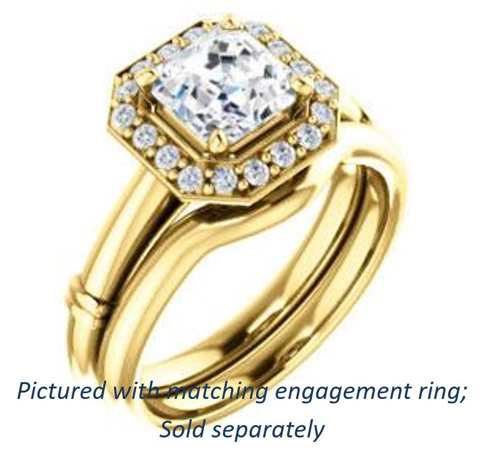 Cubic Zirconia Engagement Ring- The Lianna (Customizable Halo-Style Asscher Cut Design)