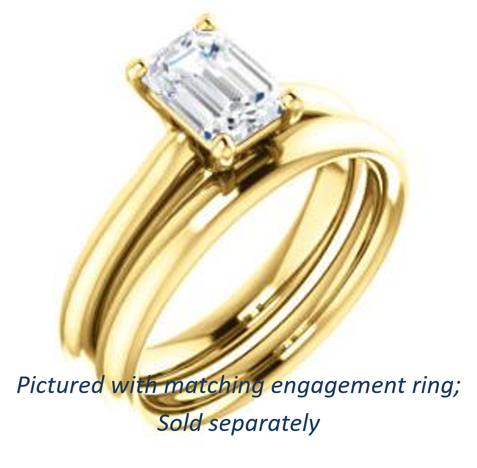 Cubic Zirconia Engagement Ring- The Ursula (Customizable Emerald Cut High-Set Solitaire)