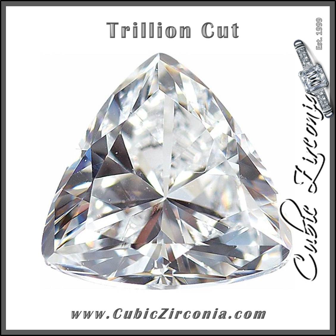Trillion Cut Cubic Zirconia Loose Stones 5A Quality