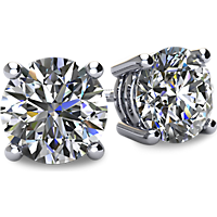 Cubic Zirconia Earrings-  Customizable 4 Prong Round CZ Stud Earring Set With Push Back