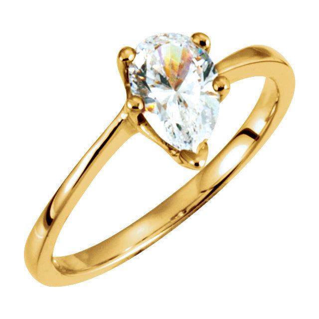 Cubic Zirconia Engagement Ring- The Shannon Avery (Pear Cut Bypass Solitaire)