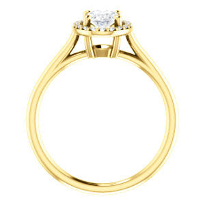 Cubic Zirconia Engagement Ring- The Patrice (Customizable Cathedral-Halo Oval Cut with Thin Band)