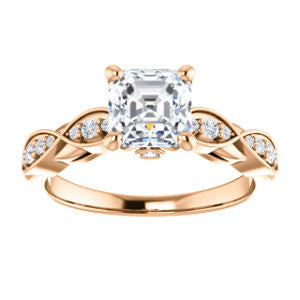 Cubic Zirconia Engagement Ring- The Meryl (Customizable Asscher Cut Design featuring Pavé-Infinity Band and Peekaboo Accents)
