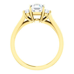 Cubic Zirconia Engagement Ring- The Bianca (Customizable 5-stone Cluster Style with Asscher Cut Center)