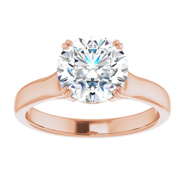 Cubic Zirconia Engagement Ring- The Alissa (Customizable Round Cut Solitaire with Under-trellis Design)