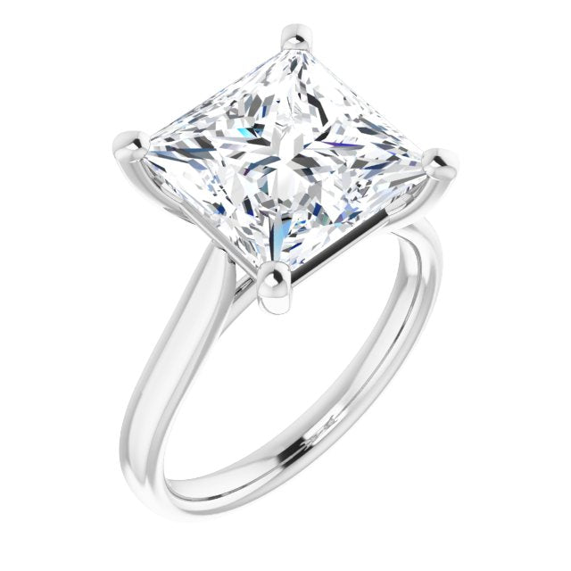 10K White Gold Customizable Cathedral-Prong Princess/Square Cut Solitaire