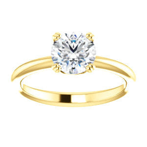 CZ Wedding Set, featuring The Venusia engagement ring (Customizable Round Cut Solitaire with Thin Band)