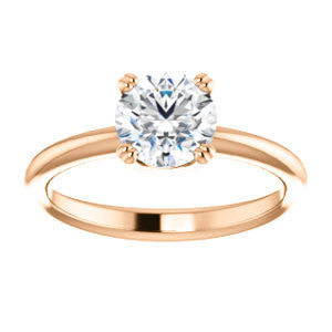 Cubic Zirconia Engagement Ring- The Venusia (Customizable Round Cut Solitaire with Thin Band)