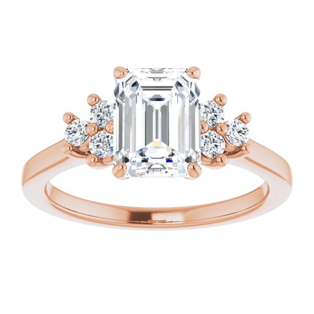 Cubic Zirconia Engagement Ring- The Gwendolyn (Customizable Radiant Cut 7-stone Prong-Set Design)