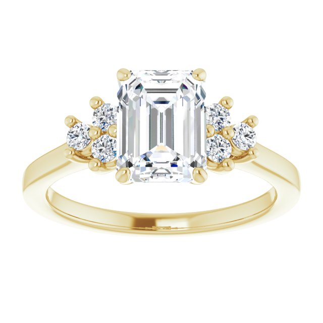 Cubic Zirconia Engagement Ring- The Gwendolyn (Customizable Radiant Cut 7-stone Prong-Set Design)