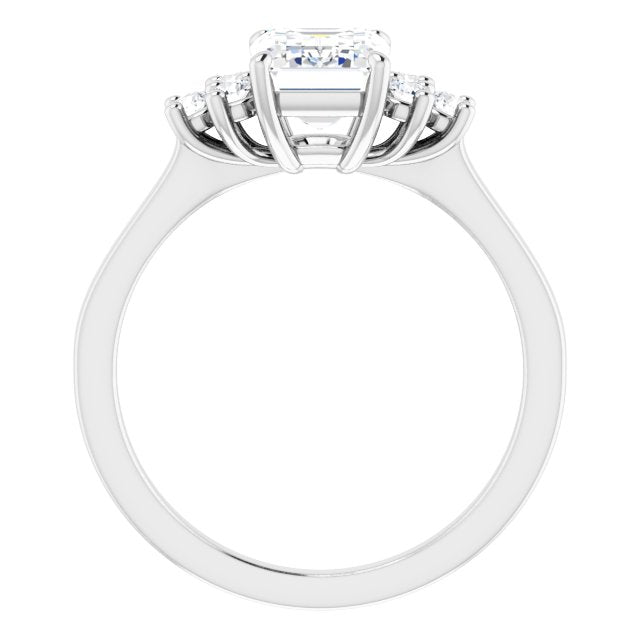 Cubic Zirconia Engagement Ring- The Gwendolyn (Customizable Radiant Cut 7-stone Prong-Set Design)