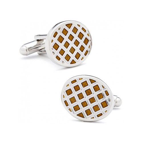 Men’s Cufflinks- Amber Quilted Circles