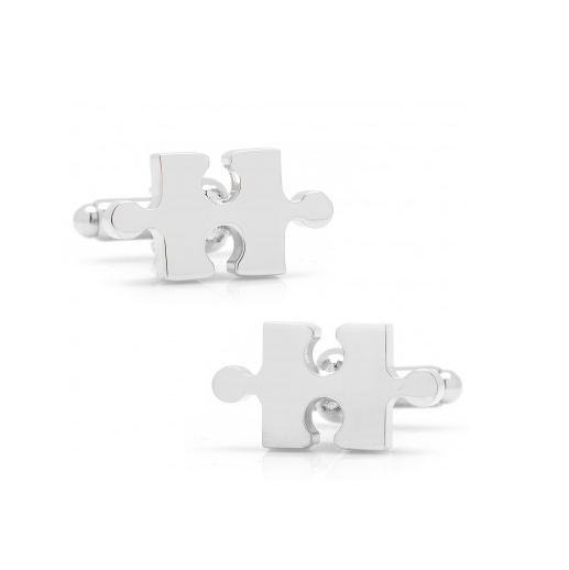 Men’s Cufflinks- Silver Plated Puzzle Pieces