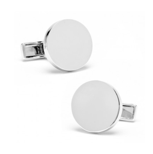 Men’s Cufflinks- Sterling Silver Infinity Edge Round Design