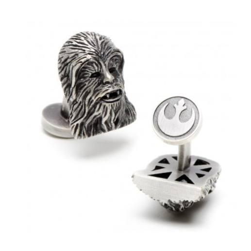 Men’s Cufflinks- 3D Palladium Plated Chewbacca (Licensed Star Wars®)