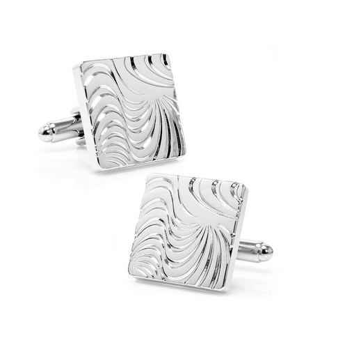 Men’s Cufflinks- Silver Plated Hypnotic Design