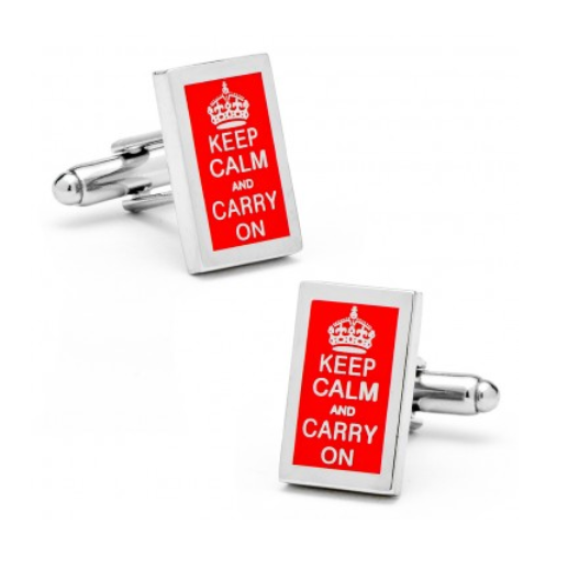 Men’s Cufflinks- "Keep Calm and Carry On" Rectangles