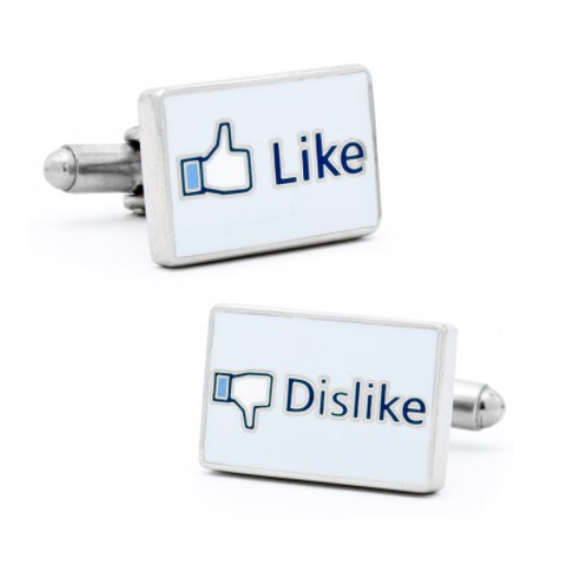 Men’s Cufflinks- Enamel Like/Dislike Social Network Design