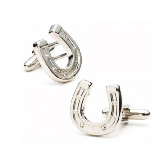 Men’s Cufflinks- Silver Plated Lucky Horseshoes