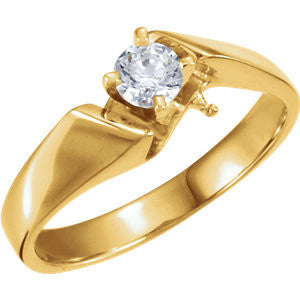 Cubic Zirconia Engagement Ring- The Bobbi (Customizable Artisan Solitaire)