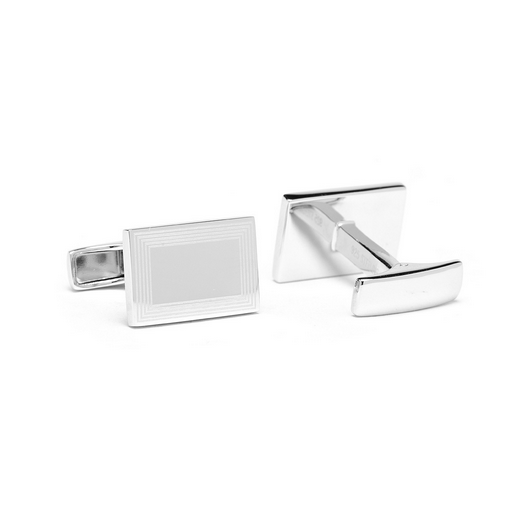 Men’s Cufflinks- Sterling Silver Engravable Etched Rectangles