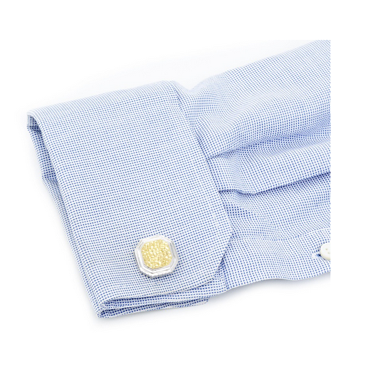 Men’s Cufflinks- Two Toned Opus Sterling Silver with Yellow Gold Plating