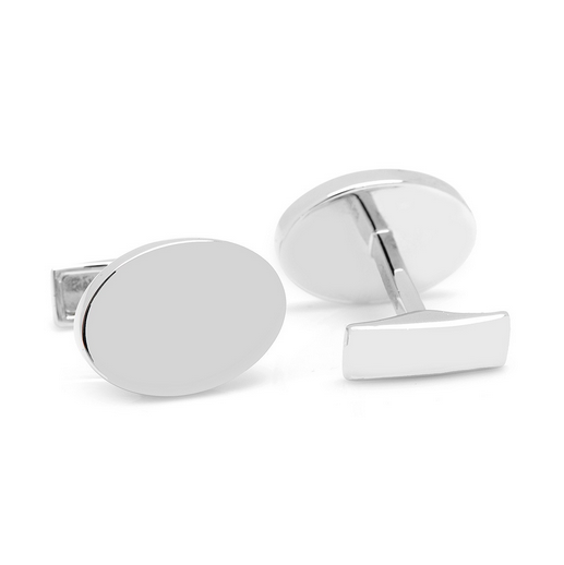Men’s Cufflinks- Sterling Silver Engravable Infinity Edge Ovals