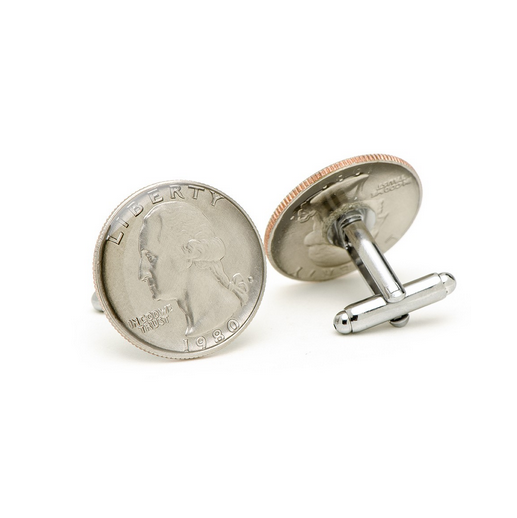 Men’s Cufflinks- Silver Plated Authentic U.S. Quarter Coin Jewelry