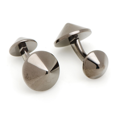 Men’s Cufflinks- Gunmetal Plated Sterling Silver Double Spikes