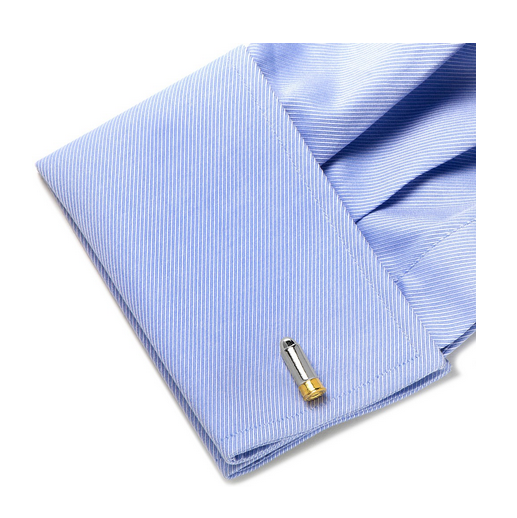 Men’s Cufflinks- Silver and Gold Plated Bullet Designs