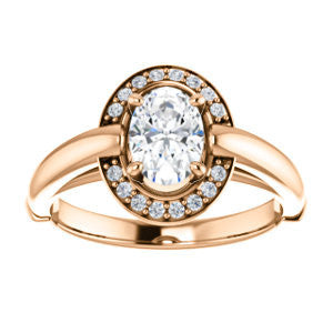 Cubic Zirconia Engagement Ring- The Kady (Customizable Cathedral-set Oval Cut with Semi-Halo)