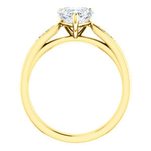 Cubic Zirconia Engagement Ring- The Ximena (Customizable Cathedral-Set Heart Cut 7-stone Design)